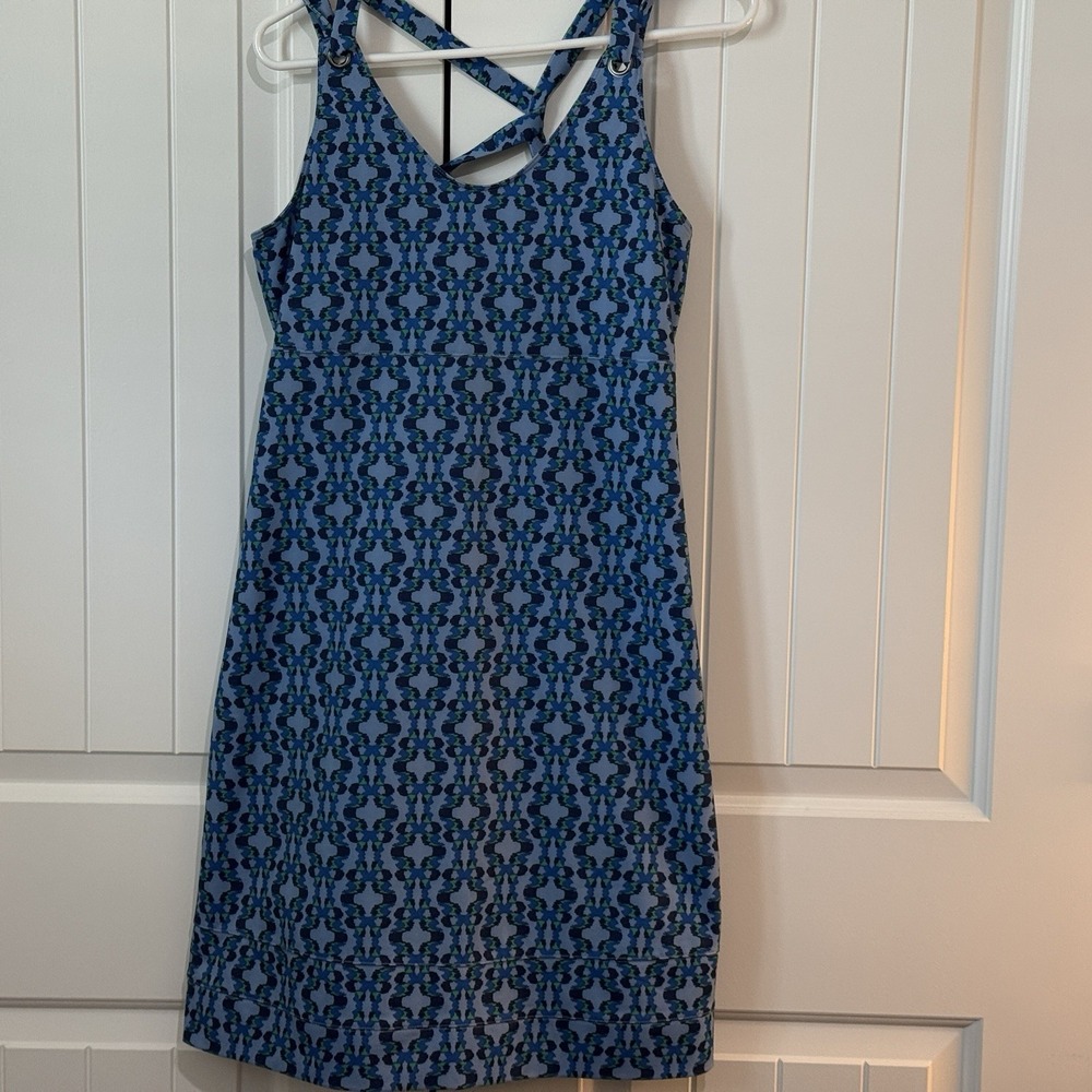 Merrell Lilly Women's Active Dress M Opti-Wick UPF Blue Strappy Shelf Bra‎
